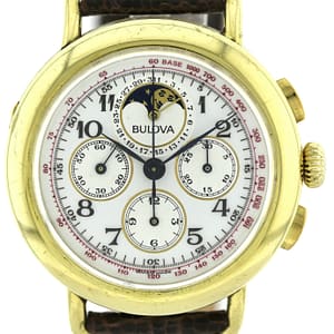 Rarität Bulova Vintage- Chronograph 750/18k Gold Mondphase Kal.1883 revisioniert